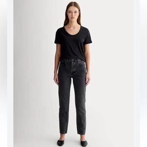 Everlane the high rise Straight Jeans black